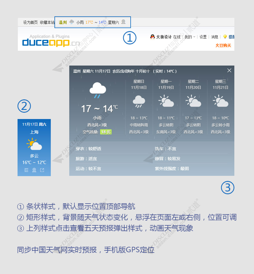 火狼天气插件 国内版 3.2.11(duceapp_weather)-1