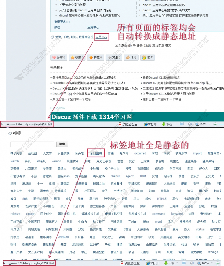 Discuz [1314]SEO标签伪静态 支持首页分页链接 最新破解版(study_rewrite_tag)-1