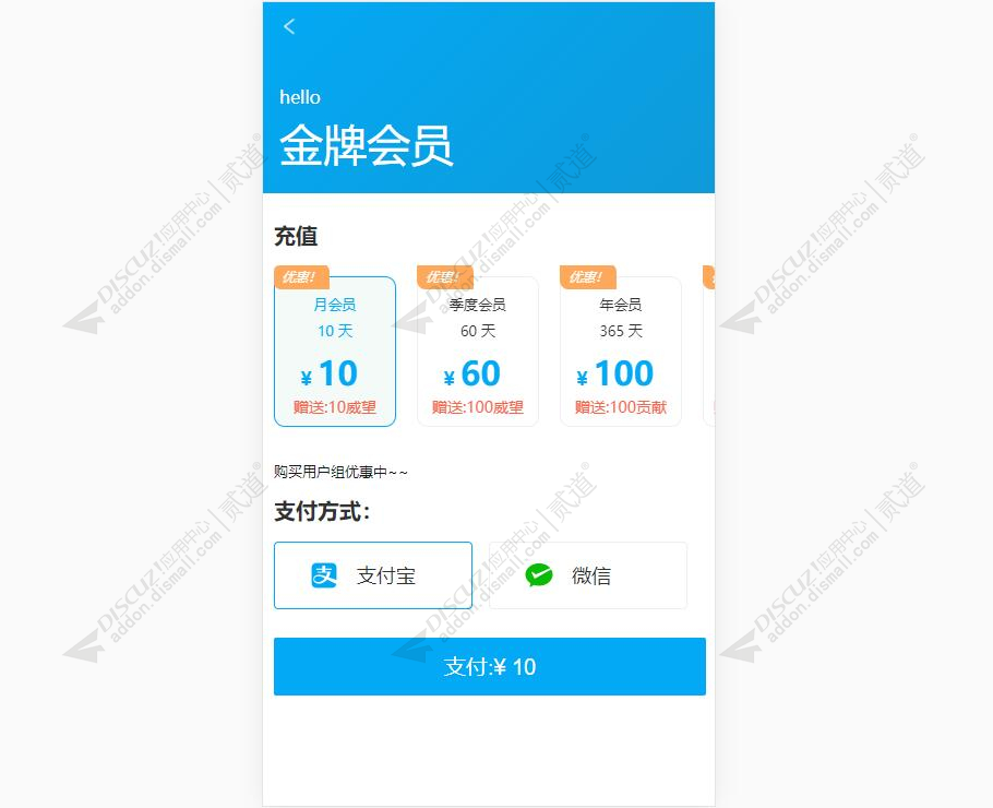 【8133】购买用户组 支付宝微信购买用户组-手机版 V2.0(dev8133_vipauth)-1