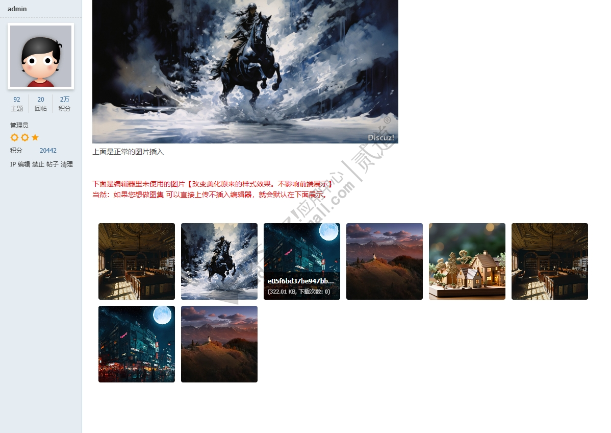 Discuz! 美化未使用的图片 美化未使用的图片(qier_posttop_beautify)-1